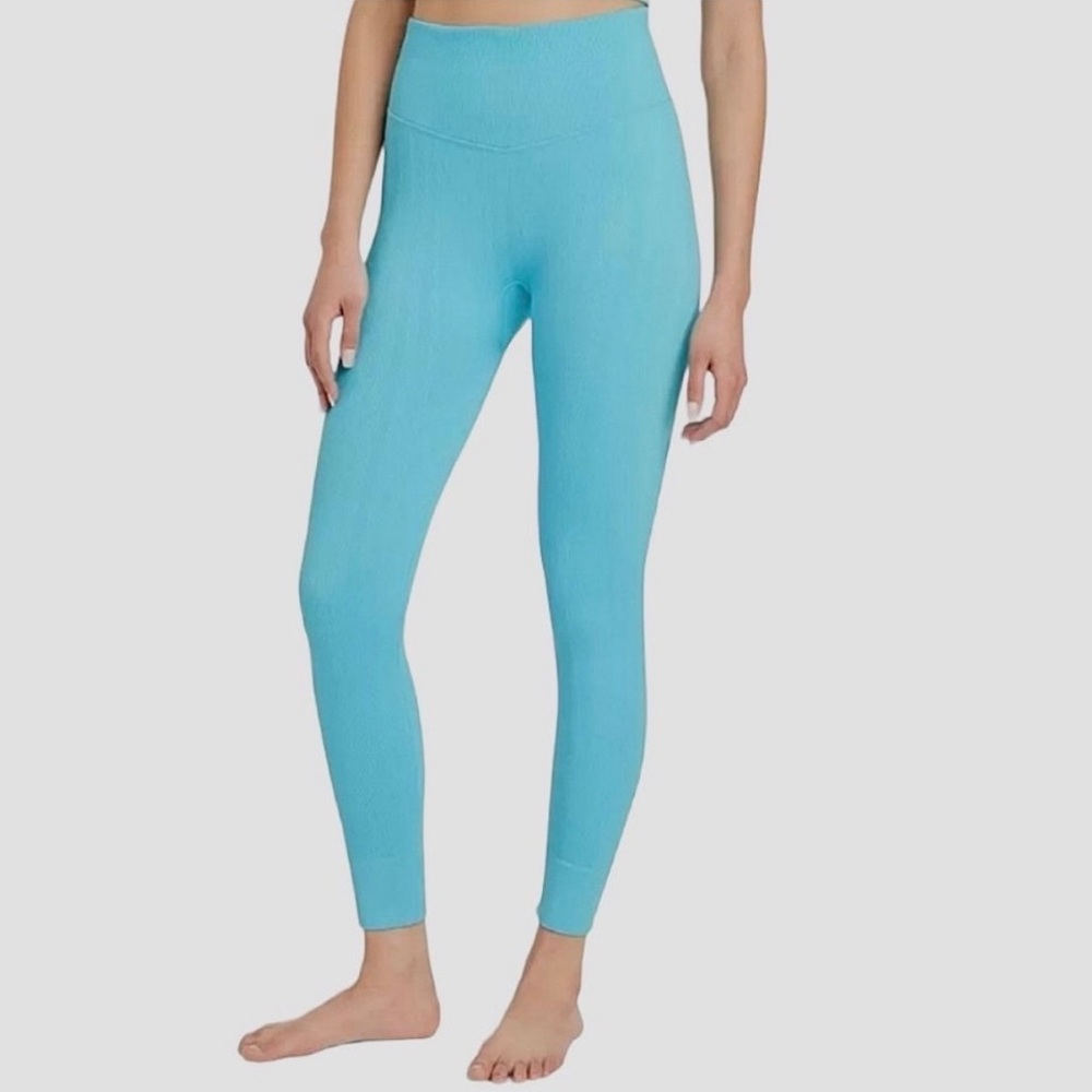 JoyLab Blue Cable Knit High Rise Leggings Crop Ankle 7/8 Ribbed Women Small